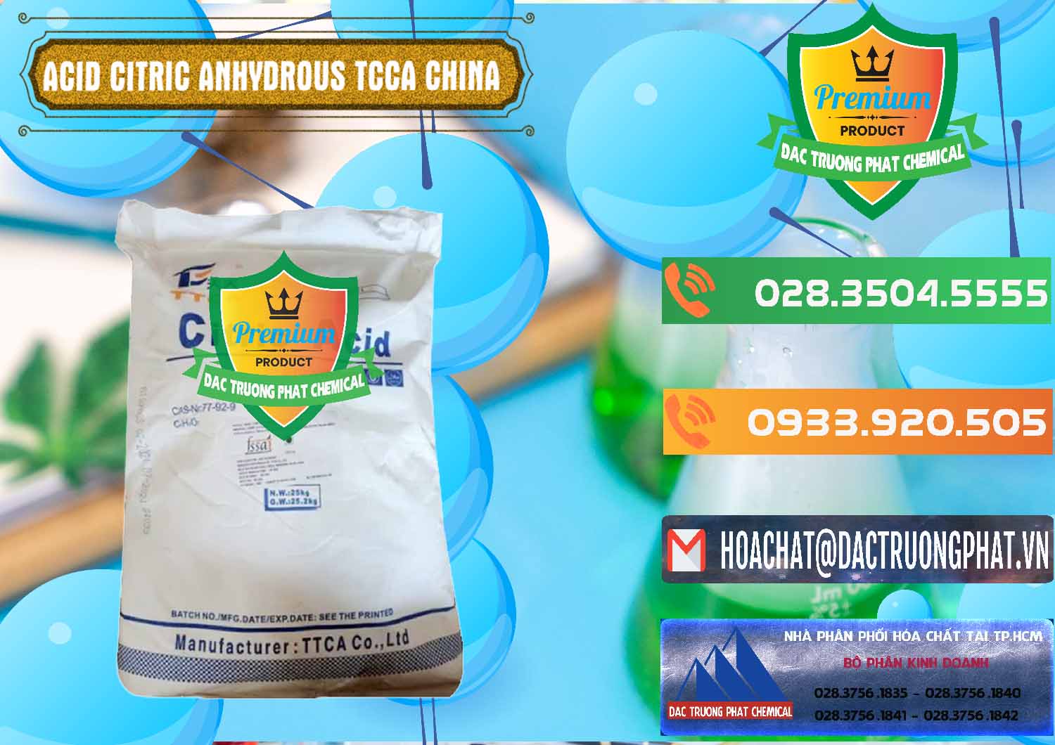 Chuyên nhập khẩu và bán Acid Citric - Axit Citric Anhydrous TCCA Trung Quốc China - 0442 - Cung cấp _ phân phối hóa chất tại TP.HCM - hoachatxulynuoc.com.vn
