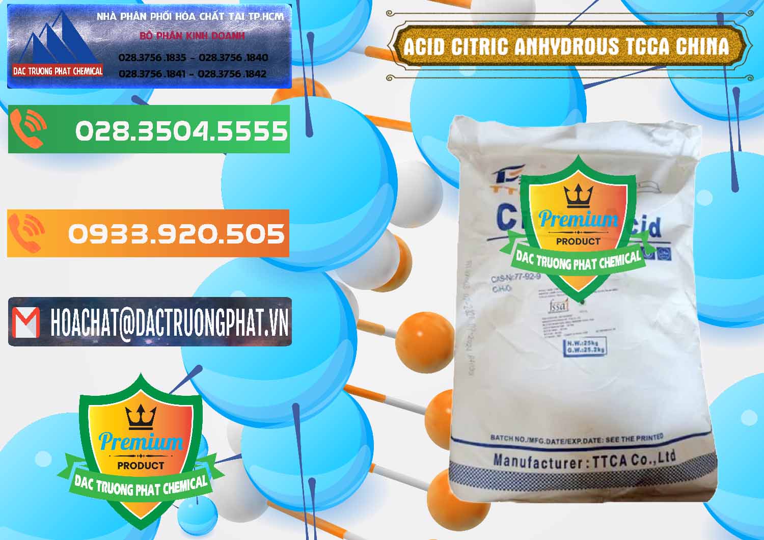 Đơn vị bán - phân phối Acid Citric - Axit Citric Anhydrous TCCA Trung Quốc China - 0442 - Phân phối _ nhập khẩu hóa chất tại TP.HCM - hoachatxulynuoc.com.vn