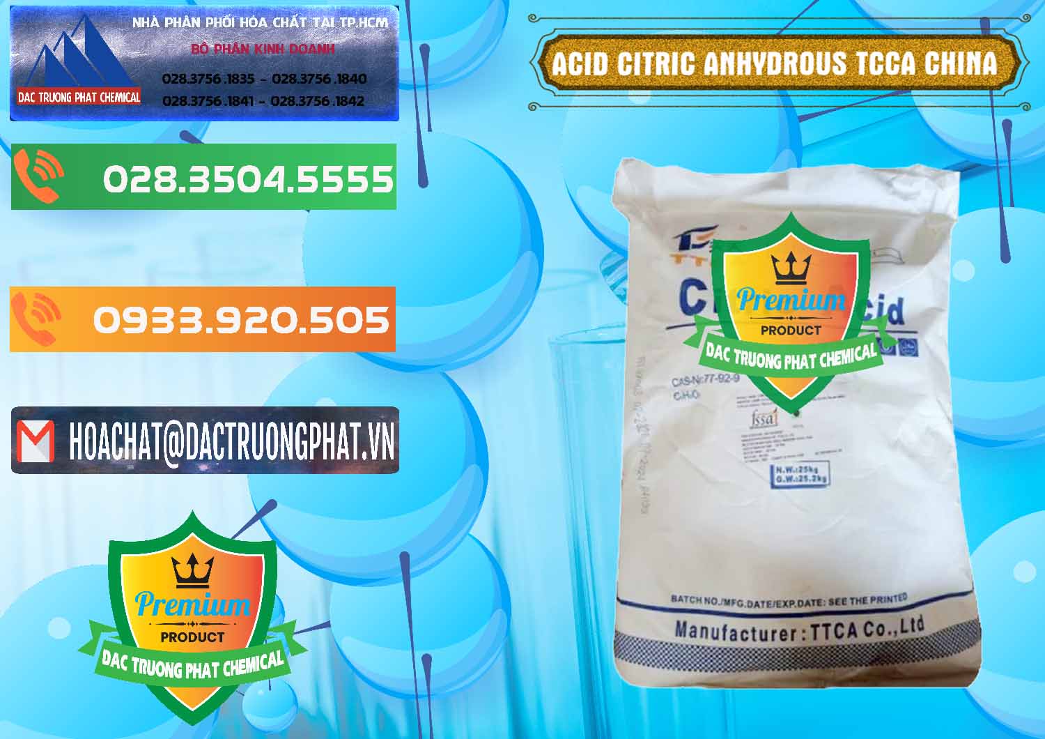 Đơn vị chuyên bán & phân phối Acid Citric - Axit Citric Anhydrous TCCA Trung Quốc China - 0442 - Nơi phân phối và cung cấp hóa chất tại TP.HCM - hoachatxulynuoc.com.vn