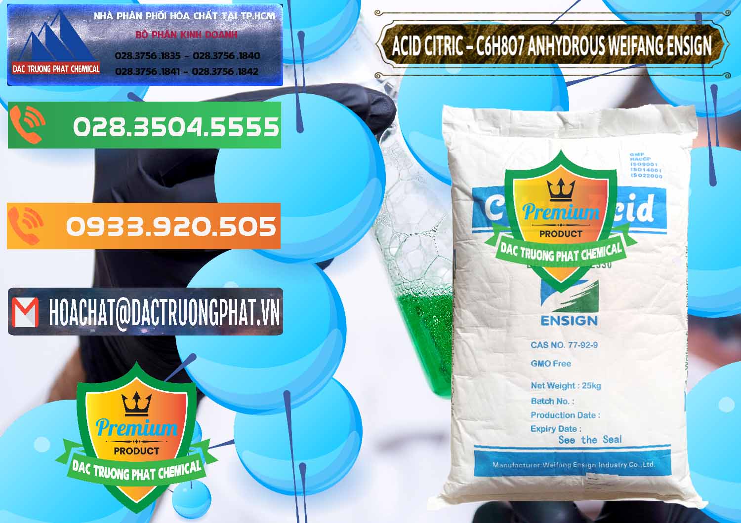 Chuyên bán ( cung ứng ) Acid Citric - Axit Citric Khan Anhydrous Weifang Trung Quốc China - 0008 - Nơi chuyên cung cấp và nhập khẩu hóa chất tại TP.HCM - hoachatxulynuoc.com.vn