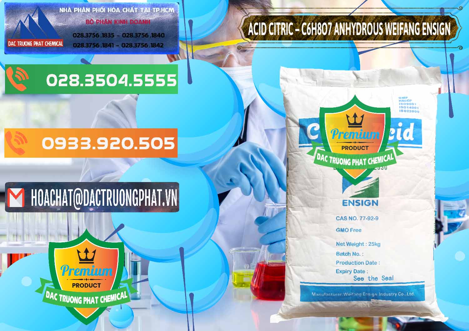 Cty chuyên bán và cung ứng Acid Citric - Axit Citric Khan Anhydrous Weifang Trung Quốc China - 0008 - Nơi nhập khẩu - phân phối hóa chất tại TP.HCM - hoachatxulynuoc.com.vn
