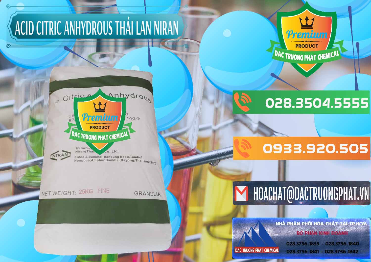 Cty chuyên phân phối & bán Acid Citric - Axit Citric Anhydrous - Thái Lan Niran - 0231 - Phân phối _ nhập khẩu hóa chất tại TP.HCM - hoachatxulynuoc.com.vn