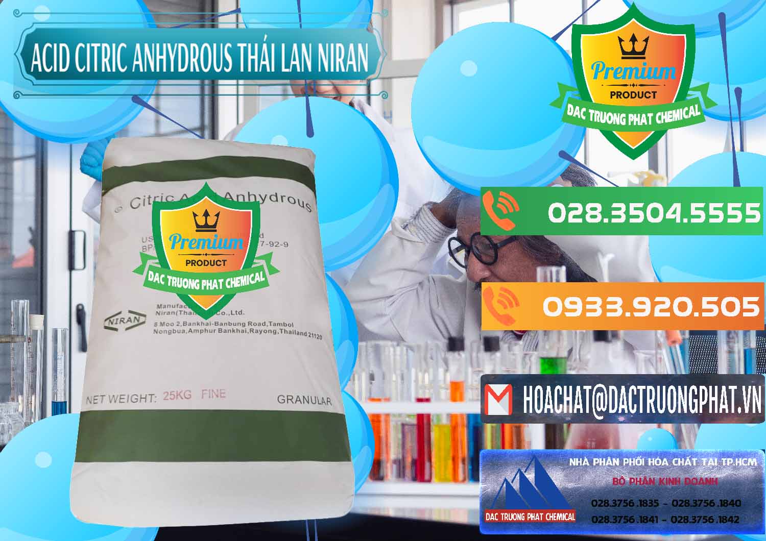 Đơn vị cung ứng - bán Acid Citric - Axit Citric Anhydrous - Thái Lan Niran - 0231 - Công ty chuyên phân phối _ cung ứng hóa chất tại TP.HCM - hoachatxulynuoc.com.vn