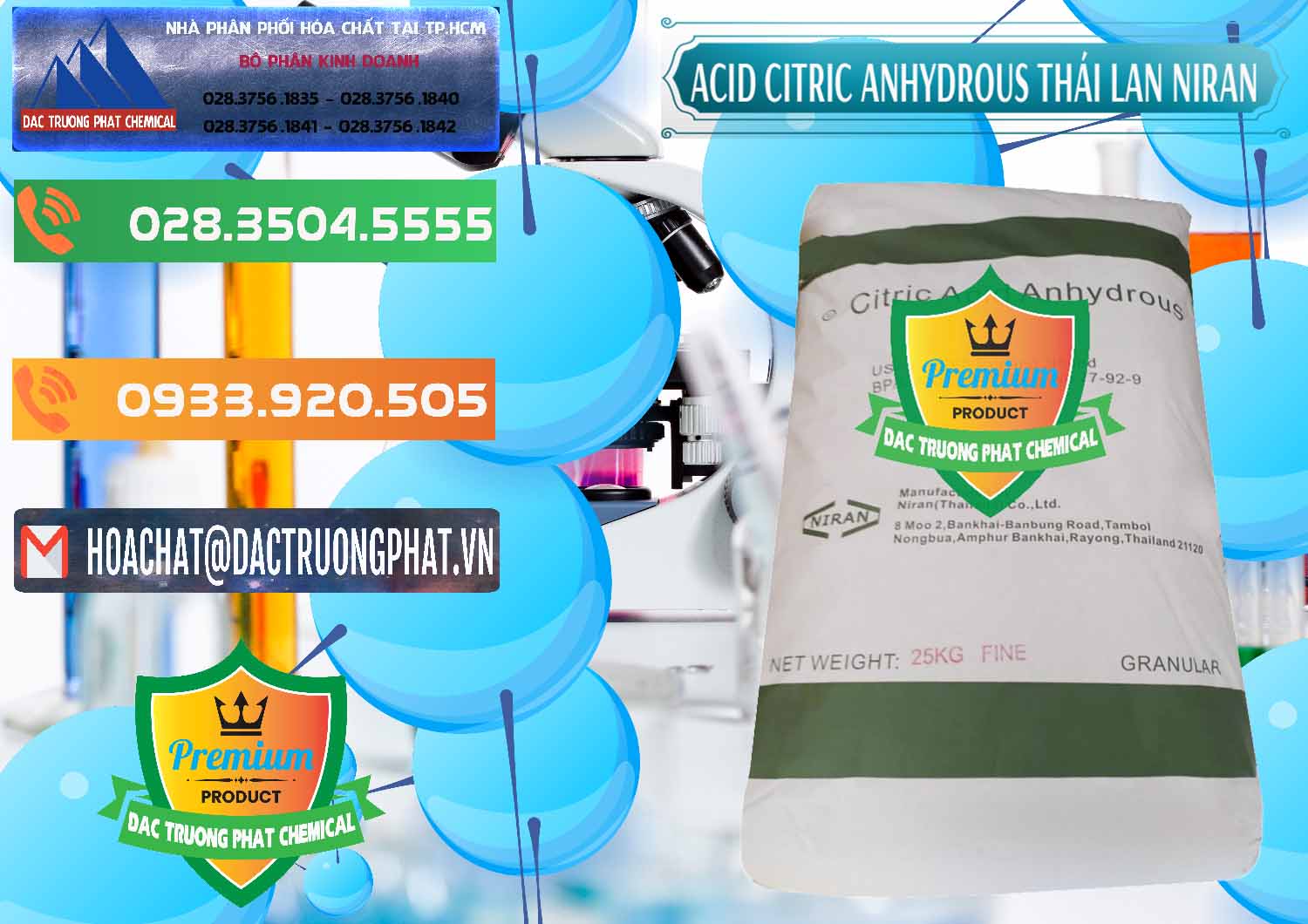 Đơn vị bán _ cung cấp Acid Citric - Axit Citric Anhydrous - Thái Lan Niran - 0231 - Đơn vị chuyên phân phối - nhập khẩu hóa chất tại TP.HCM - hoachatxulynuoc.com.vn