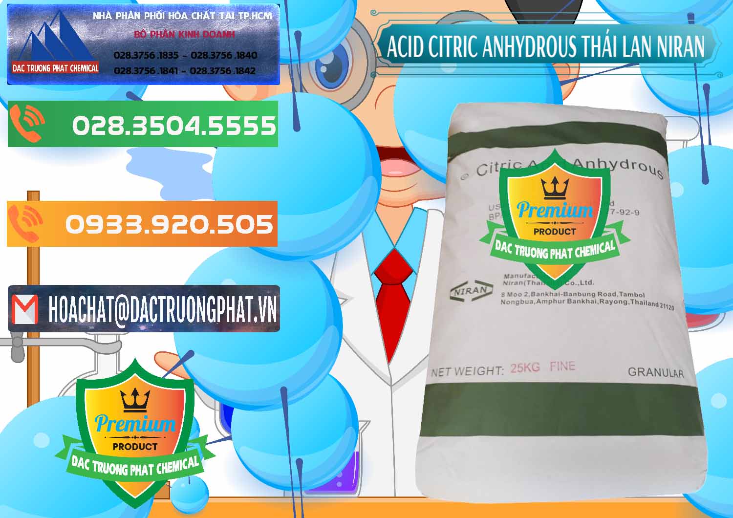 Chuyên bán ( cung cấp ) Acid Citric - Axit Citric Anhydrous - Thái Lan Niran - 0231 - Cty bán ( cung cấp ) hóa chất tại TP.HCM - hoachatxulynuoc.com.vn