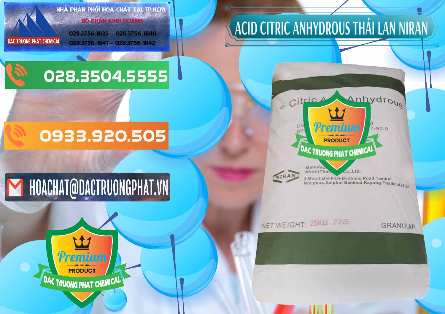 Cty bán - cung cấp Acid Citric - Axit Citric Anhydrous - Thái Lan Niran - 0231 - Công ty chuyên bán và cung cấp hóa chất tại TP.HCM - hoachatxulynuoc.com.vn