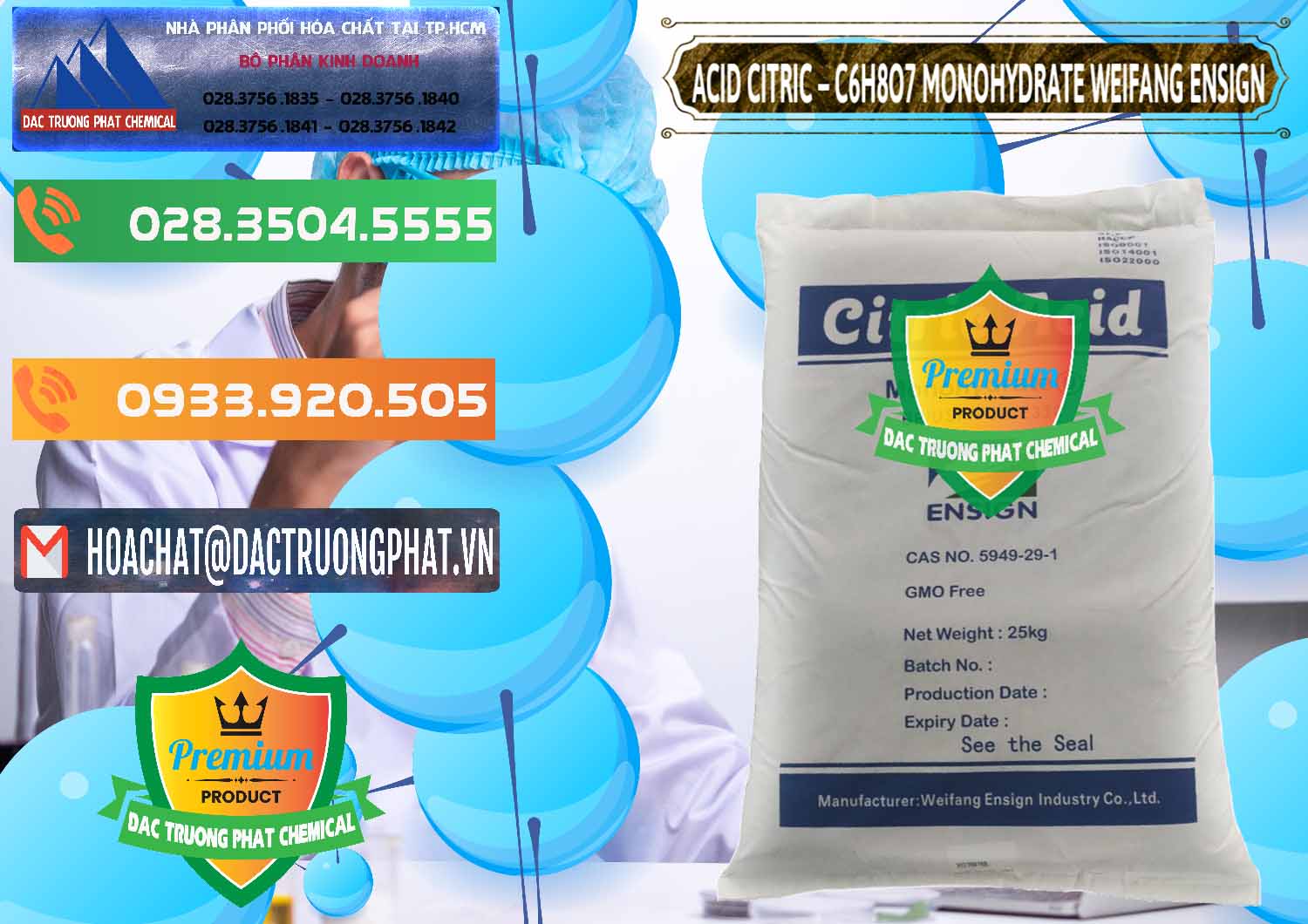 Cty chuyên cung ứng và bán Acid Citric - Axit Citric Monohydrate Weifang Trung Quốc China - 0009 - Cty chuyên kinh doanh & phân phối hóa chất tại TP.HCM - hoachatxulynuoc.com.vn