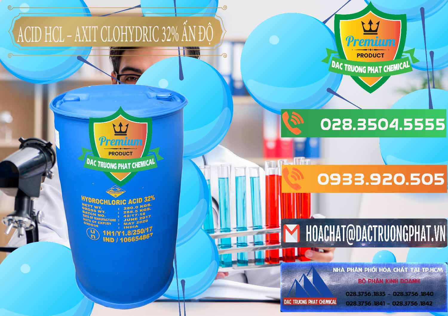 Nơi chuyên nhập khẩu - bán Acid HCL - Axit Cohidric 32% - 35% Ấn Độ India - 0010 - Đơn vị cung ứng & phân phối hóa chất tại TP.HCM - hoachatxulynuoc.com.vn