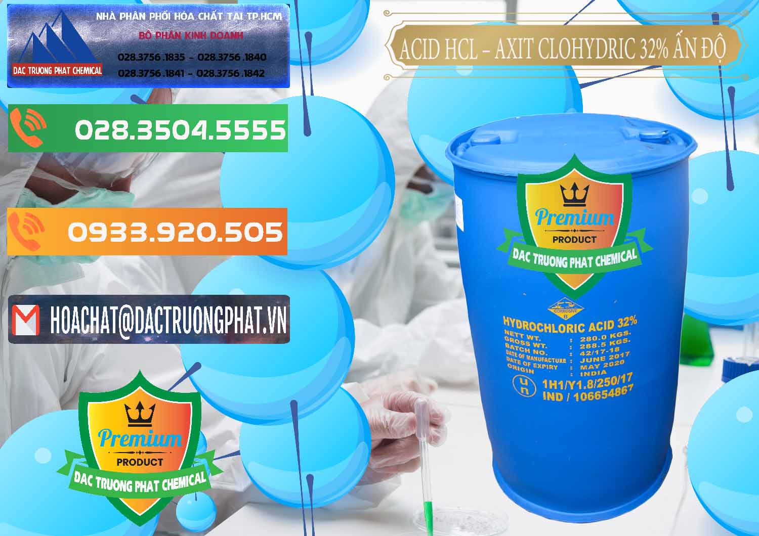 Cung ứng - bán Acid HCL - Axit Cohidric 32% - 35% Ấn Độ India - 0010 - Bán và phân phối hóa chất tại TP.HCM - hoachatxulynuoc.com.vn