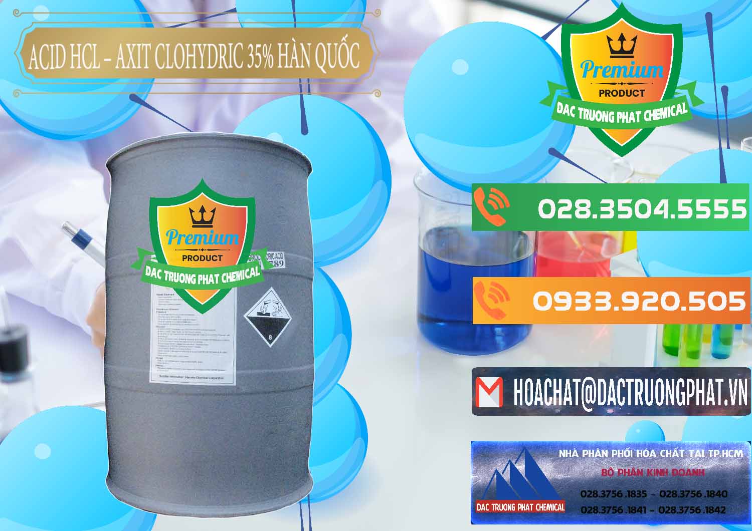 Đơn vị chuyên bán & phân phối Acid HCL - Axit Cohidric 35% Hàn Quốc Korea - 0011 - Đơn vị nhập khẩu - cung cấp hóa chất tại TP.HCM - hoachatxulynuoc.com.vn