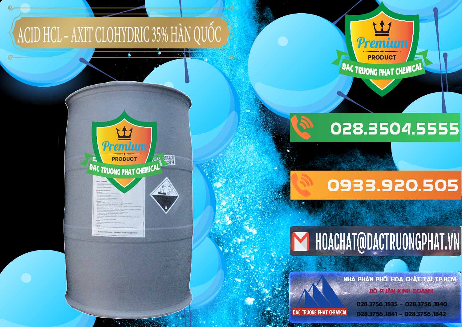 Nơi chuyên bán & cung cấp Acid HCL - Axit Cohidric 35% Hàn Quốc Korea - 0011 - Đơn vị kinh doanh và phân phối hóa chất tại TP.HCM - hoachatxulynuoc.com.vn