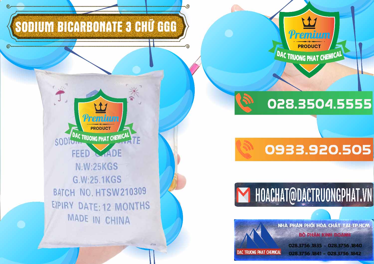 Nhà cung cấp _ bán Sodium Bicarbonate – Bicar NaHCO3 Food Grade 3 Chữ GGG Trung Quốc China - 0259 - Cty chuyên phân phối - kinh doanh hóa chất tại TP.HCM - hoachatxulynuoc.com.vn