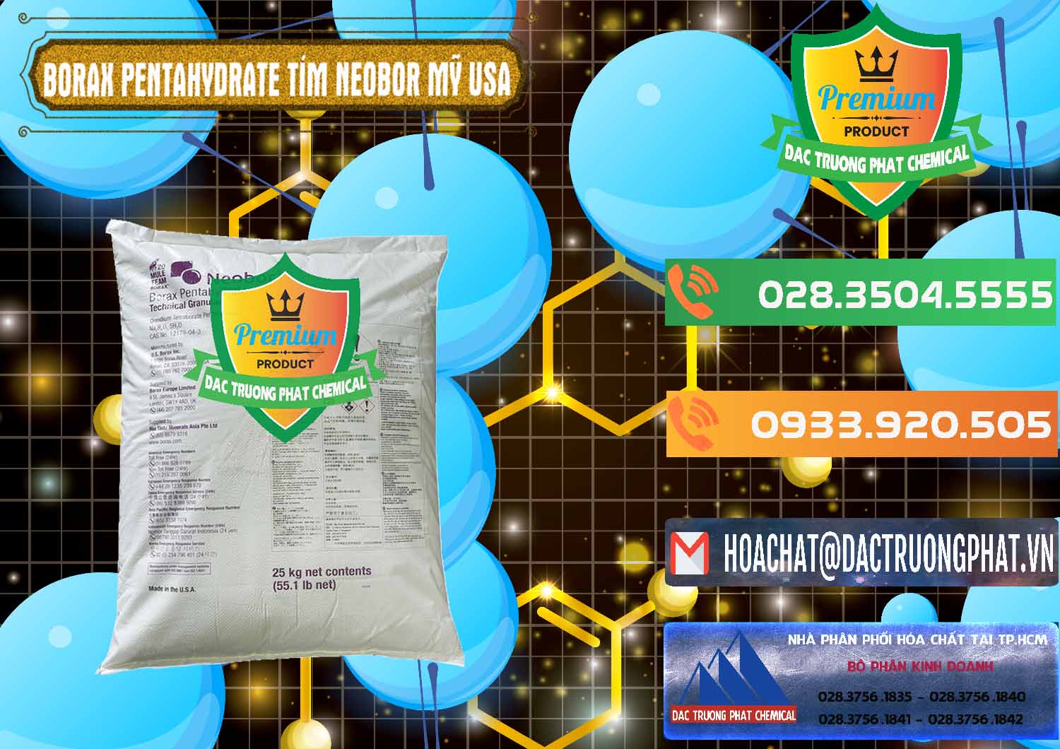 Nơi chuyên bán & phân phối Borax Pentahydrate Bao Tím Neobor TG Mỹ Usa - 0277 - Nhà phân phối và cung cấp hóa chất tại TP.HCM - hoachatxulynuoc.com.vn
