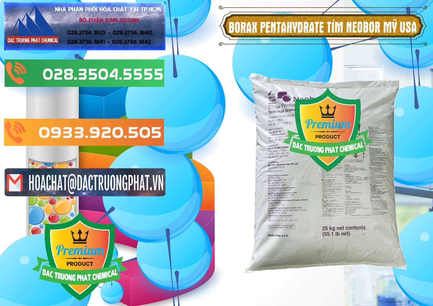 Nhà cung cấp & bán Borax Pentahydrate Bao Tím Neobor TG Mỹ Usa - 0277 - Nơi chuyên bán _ phân phối hóa chất tại TP.HCM - hoachatxulynuoc.com.vn