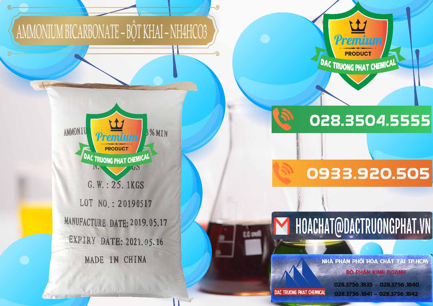 Phân phối và bán Ammonium Bicarbonate - Bột Khai Food Grade Trung Quốc China - 0018 - Nơi chuyên bán - phân phối hóa chất tại TP.HCM - hoachatxulynuoc.com.vn