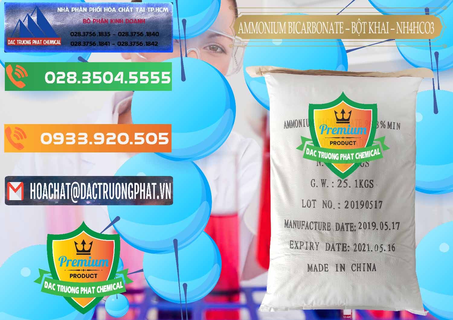 Nơi cung cấp - bán Ammonium Bicarbonate - Bột Khai Food Grade Trung Quốc China - 0018 - Đơn vị chuyên bán - cung cấp hóa chất tại TP.HCM - hoachatxulynuoc.com.vn