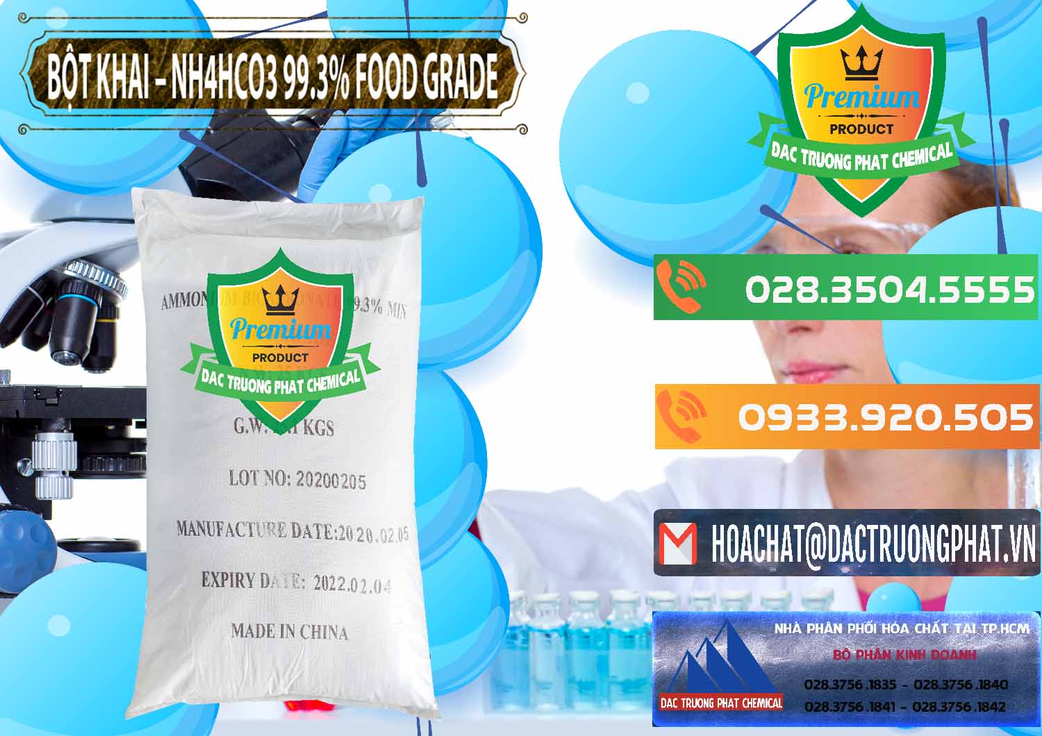 Bán Ammonium Bicarbonate – Bột Khai NH4HCO3 Food Grade Trung Quốc China - 0019 - Cty phân phối ( cung cấp ) hóa chất tại TP.HCM - hoachatxulynuoc.com.vn
