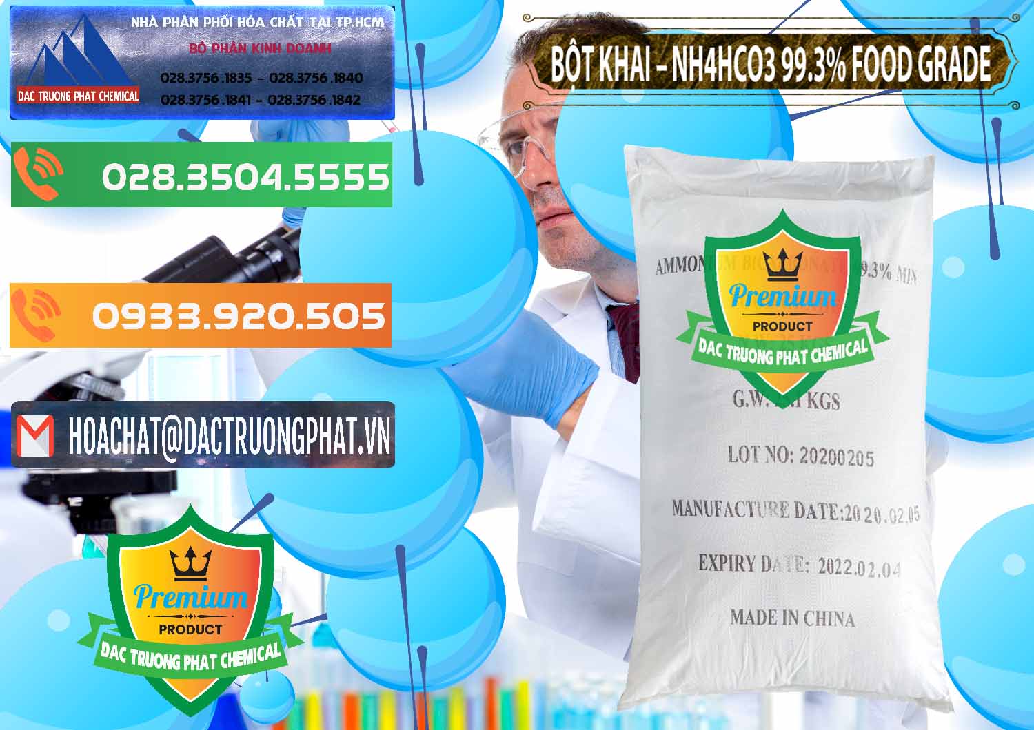 Nơi nhập khẩu - bán Ammonium Bicarbonate – Bột Khai NH4HCO3 Food Grade Trung Quốc China - 0019 - Phân phối và cung cấp hóa chất tại TP.HCM - hoachatxulynuoc.com.vn