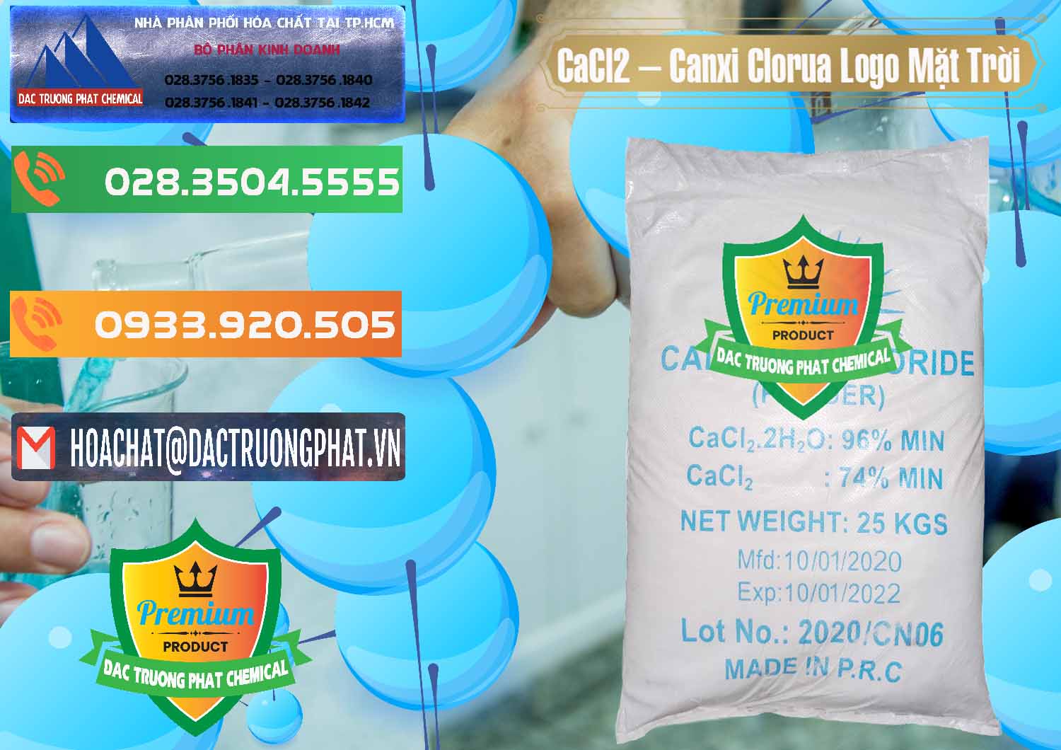 Công ty bán _ cung cấp CaCl2 – Canxi Clorua 96% Logo Mặt Trời Trung Quốc China - 0041 - Cty chuyên phân phối & nhập khẩu hóa chất tại TP.HCM - hoachatxulynuoc.com.vn