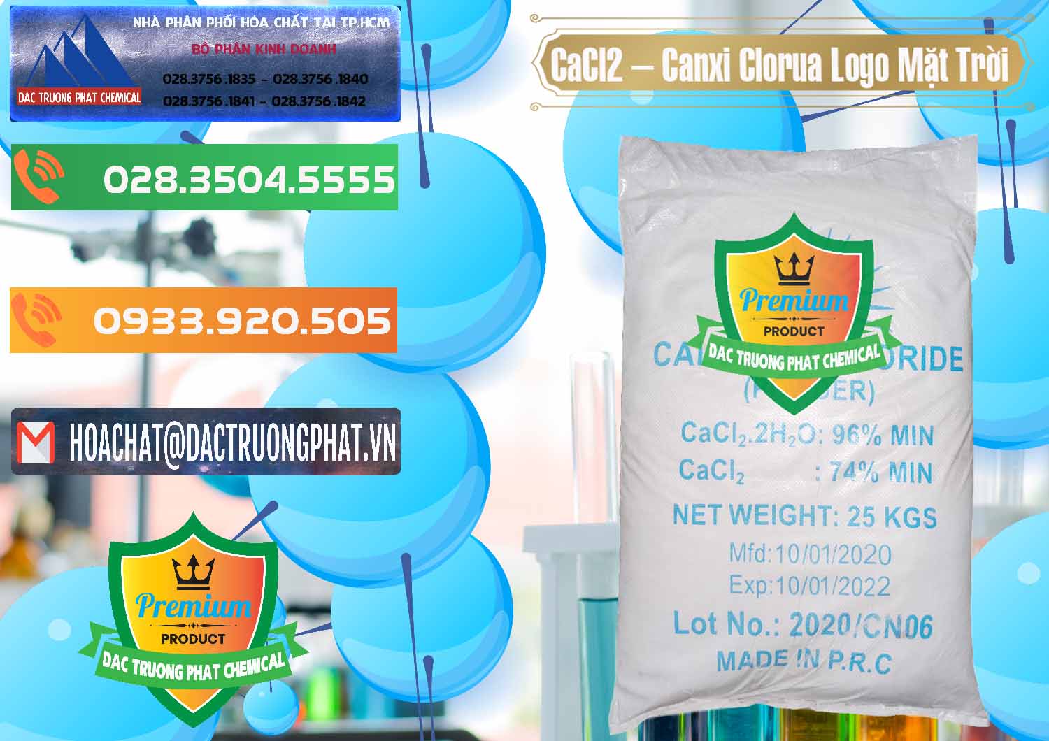 Cty phân phối _ bán CaCl2 – Canxi Clorua 96% Logo Mặt Trời Trung Quốc China - 0041 - Nơi cung cấp & phân phối hóa chất tại TP.HCM - hoachatxulynuoc.com.vn