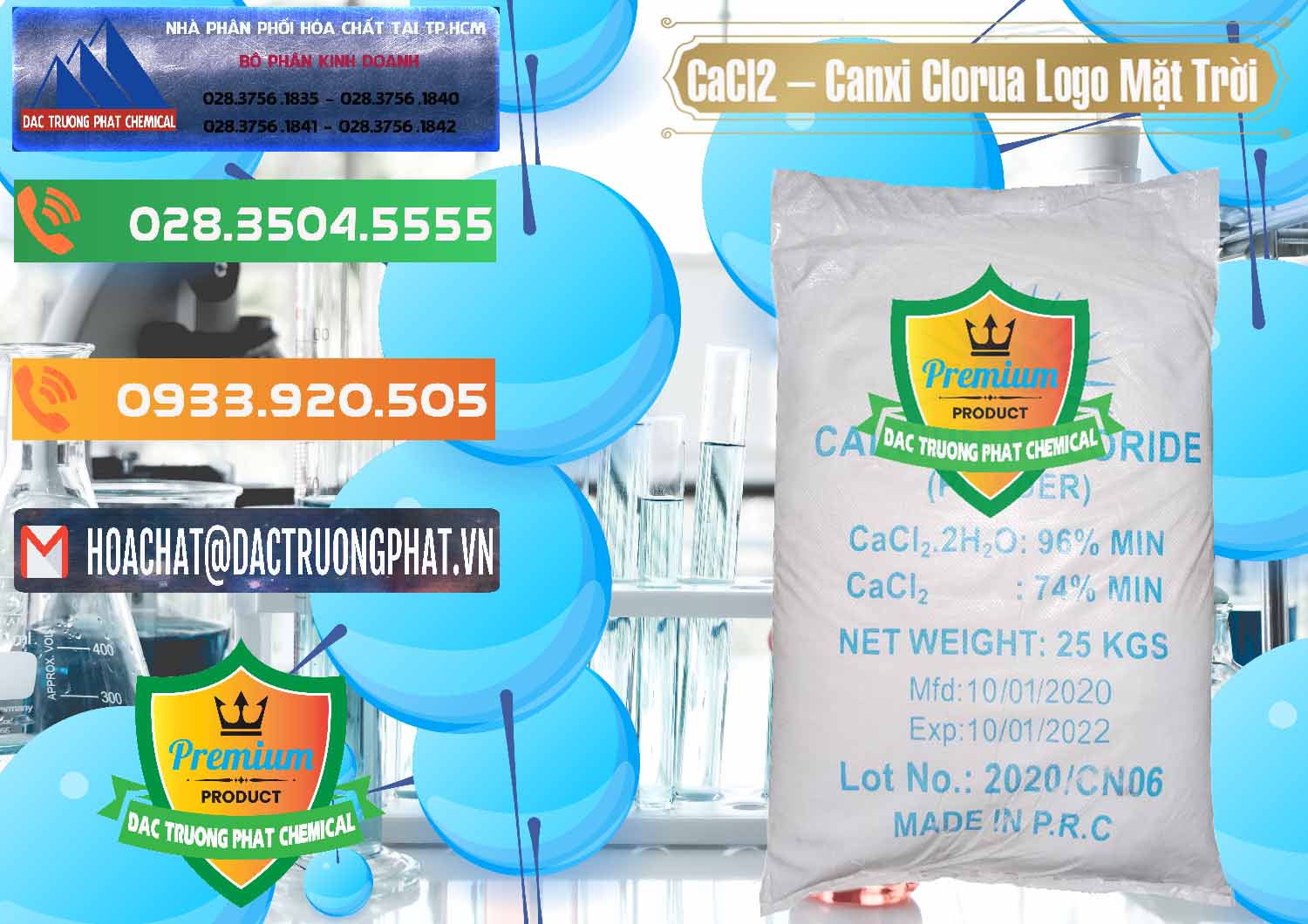 Công ty cung cấp và bán CaCl2 – Canxi Clorua 96% Logo Mặt Trời Trung Quốc China - 0041 - Đơn vị chuyên cung ứng & phân phối hóa chất tại TP.HCM - hoachatxulynuoc.com.vn