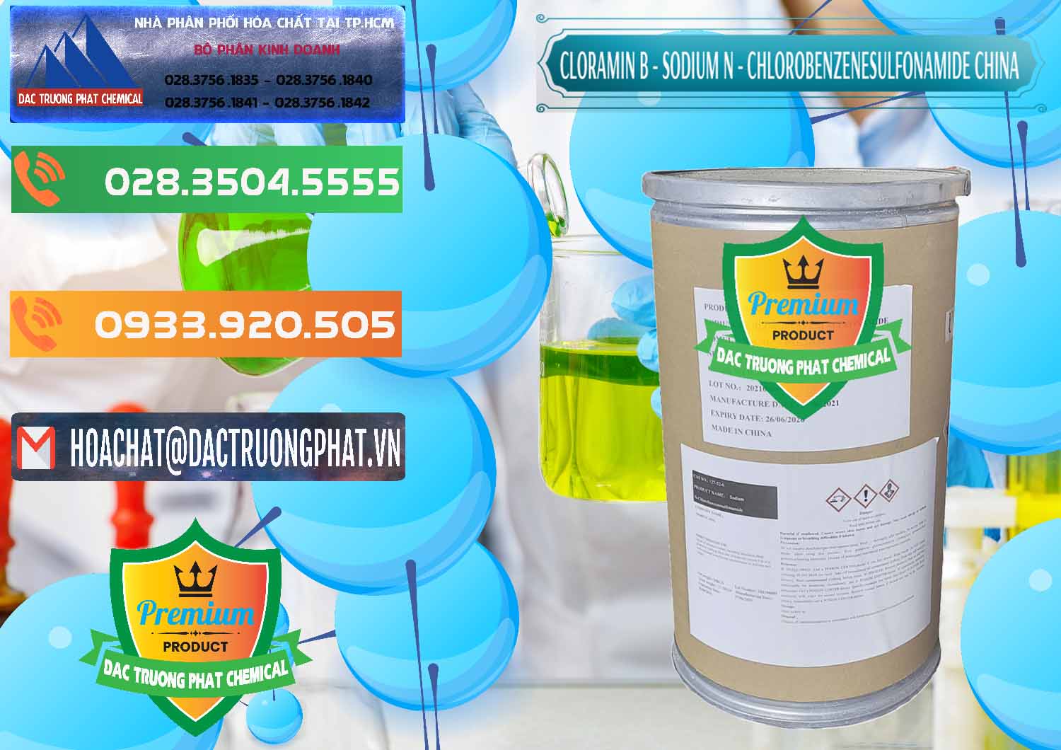 Nhập khẩu ( bán ) Cloramin B Khử Trùng, Diệt Khuẩn Trung Quốc China - 0298 - Cty phân phối ( cung cấp ) hóa chất tại TP.HCM - hoachatxulynuoc.com.vn