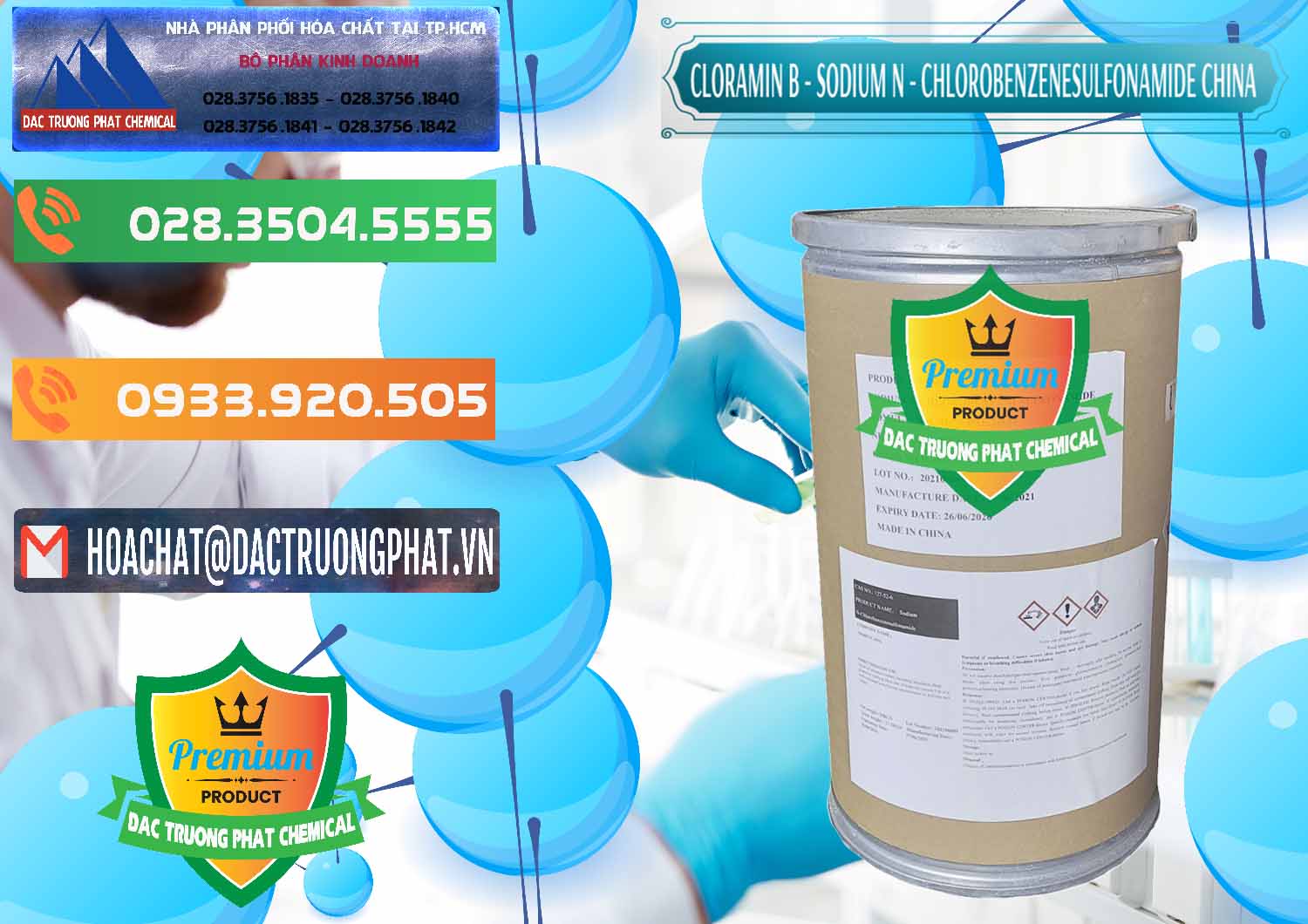 Nơi chuyên bán - cung cấp Cloramin B Khử Trùng, Diệt Khuẩn Trung Quốc China - 0298 - Cung cấp và bán hóa chất tại TP.HCM - hoachatxulynuoc.com.vn