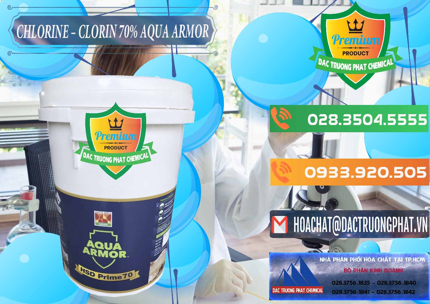 Nhà nhập khẩu ( bán ) Chlorine – Clorin 70% Aqua Armor Aditya Birla Grasim Ấn Độ India - 0241 - Cty cung ứng và phân phối hóa chất tại TP.HCM - hoachatxulynuoc.com.vn