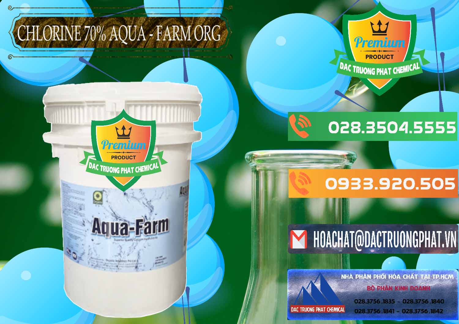 Cty chuyên phân phối và bán Chlorine – Clorin 70% Aqua - Farm ORG Organic Ấn Độ India - 0246 - Cty chuyên phân phối - kinh doanh hóa chất tại TP.HCM - hoachatxulynuoc.com.vn