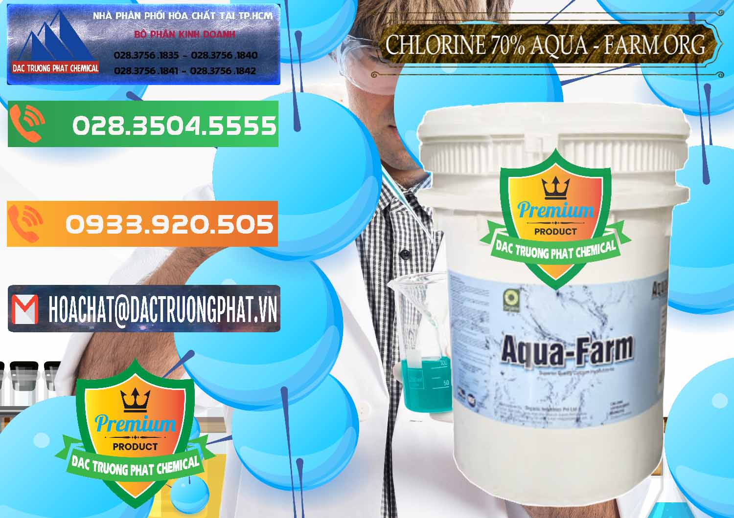 Đơn vị kinh doanh và bán Chlorine – Clorin 70% Aqua - Farm ORG Organic Ấn Độ India - 0246 - Nơi phân phối & cung ứng hóa chất tại TP.HCM - hoachatxulynuoc.com.vn