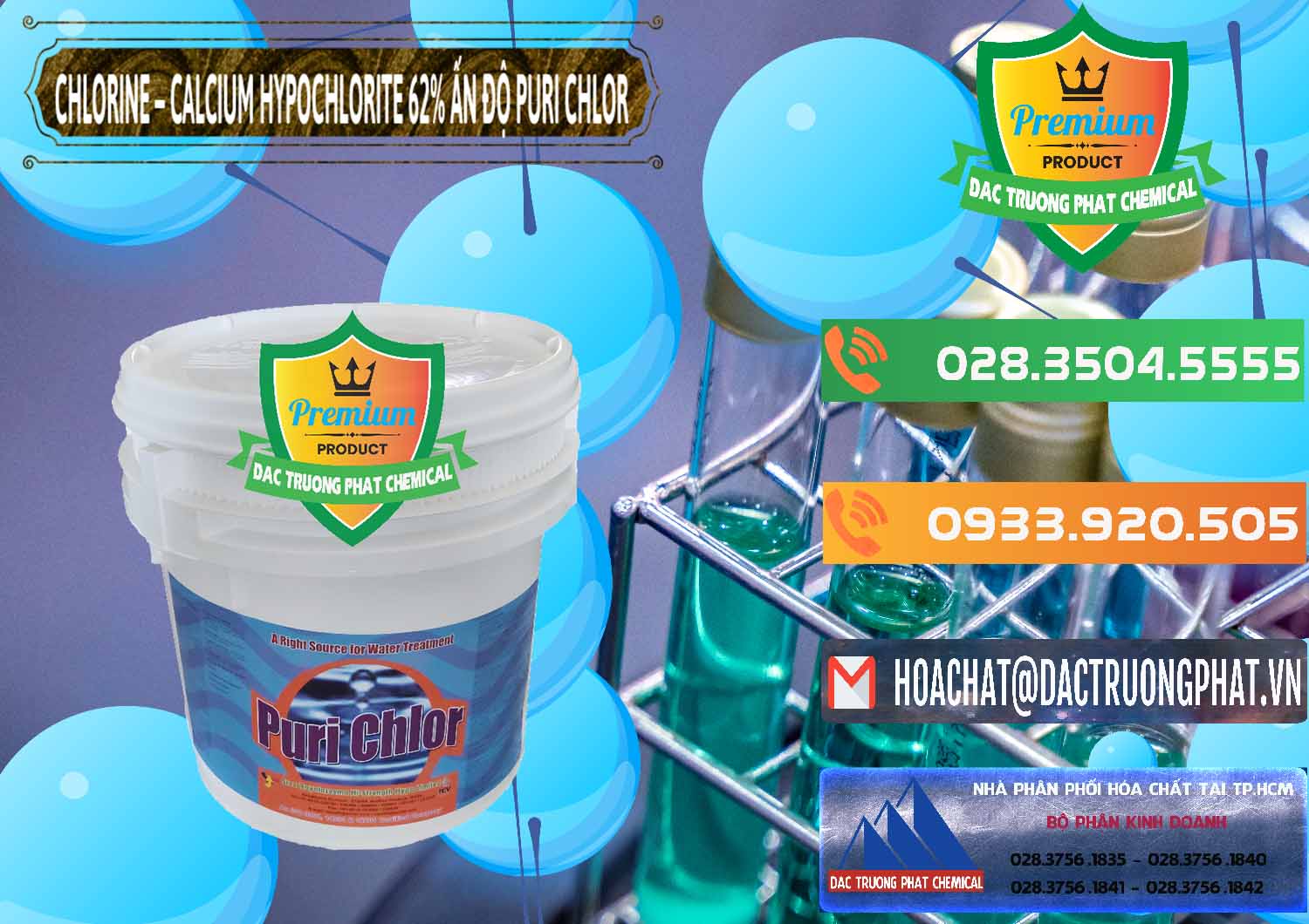 Công ty phân phối _ bán Chlorine – Clorin 62% Puri Chlo Ấn Độ India - 0052 - Cty chuyên bán và cung cấp hóa chất tại TP.HCM - hoachatxulynuoc.com.vn