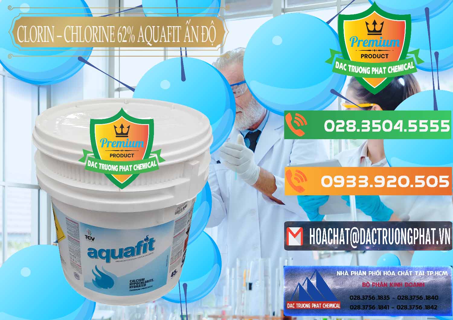 Phân phối _ bán Clorin - Chlorine 62% Aquafit Thùng Lùn Ấn Độ India - 0057 - Công ty chuyên bán ( phân phối ) hóa chất tại TP.HCM - hoachatxulynuoc.com.vn