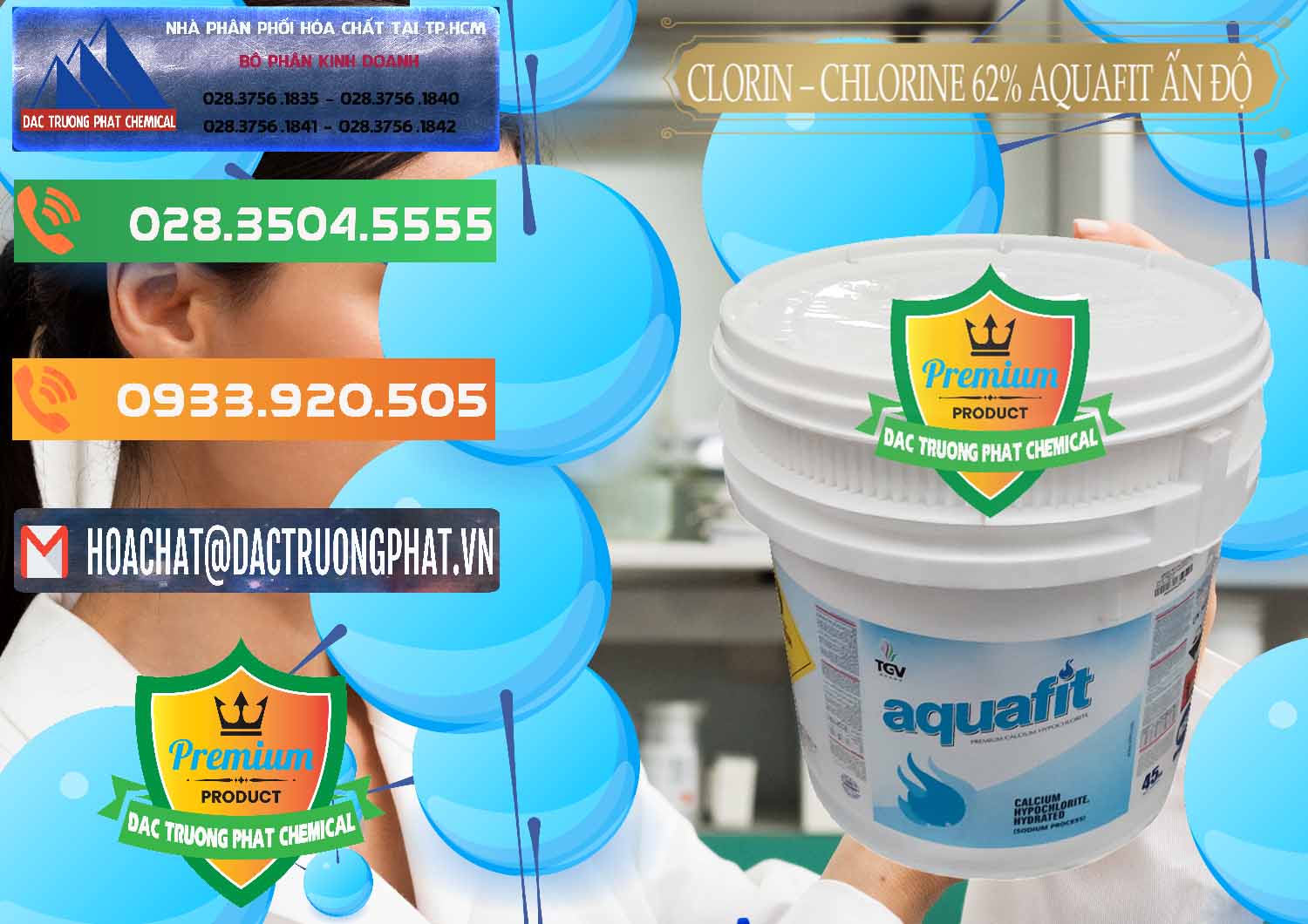 Chuyên bán _ phân phối Clorin - Chlorine 62% Aquafit Thùng Lùn Ấn Độ India - 0057 - Đơn vị chuyên bán & phân phối hóa chất tại TP.HCM - hoachatxulynuoc.com.vn