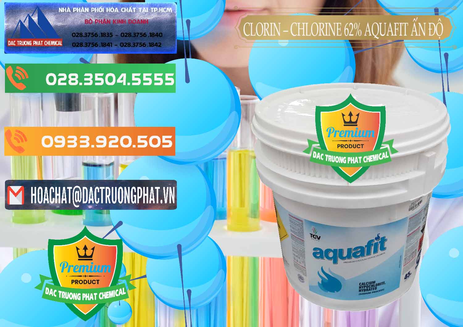Cty kinh doanh ( bán ) Clorin - Chlorine 62% Aquafit Thùng Lùn Ấn Độ India - 0057 - Đơn vị kinh doanh - phân phối hóa chất tại TP.HCM - hoachatxulynuoc.com.vn