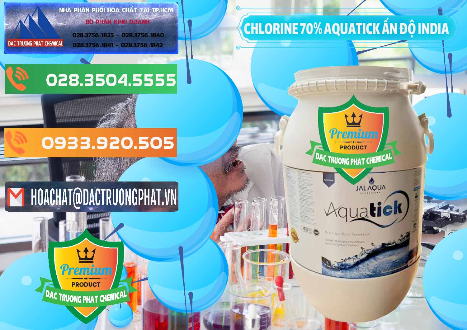 Nơi chuyên kinh doanh và bán Chlorine – Clorin 70% Aquatick Jal Aqua Ấn Độ India - 0215 - Cty chuyên phân phối và bán hóa chất tại TP.HCM - hoachatxulynuoc.com.vn