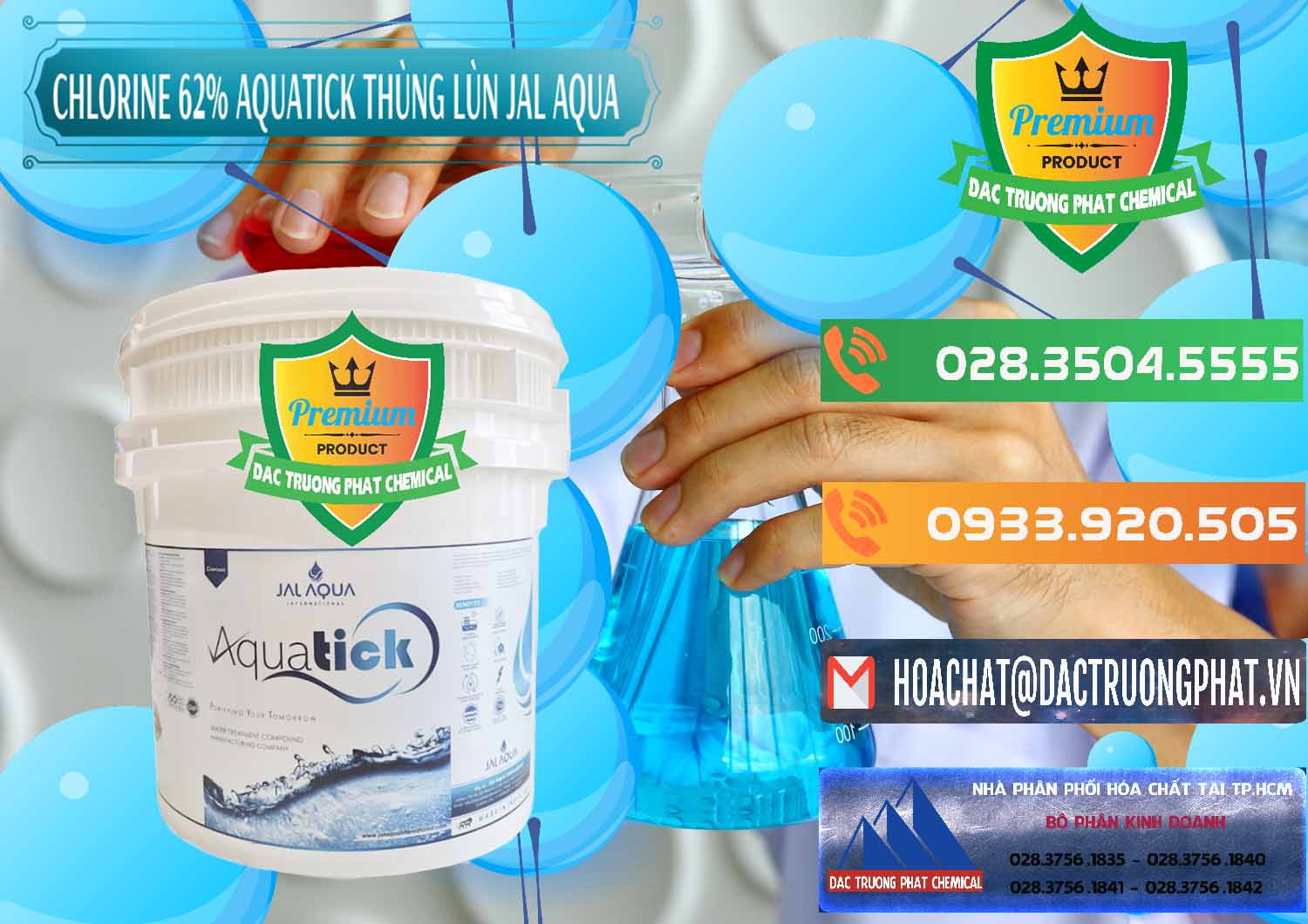 Nơi chuyên kinh doanh - bán Chlorine – Clorin 62% Aquatick Thùng Lùn Jal Aqua Ấn Độ India - 0238 - Bán & phân phối hóa chất tại TP.HCM - hoachatxulynuoc.com.vn