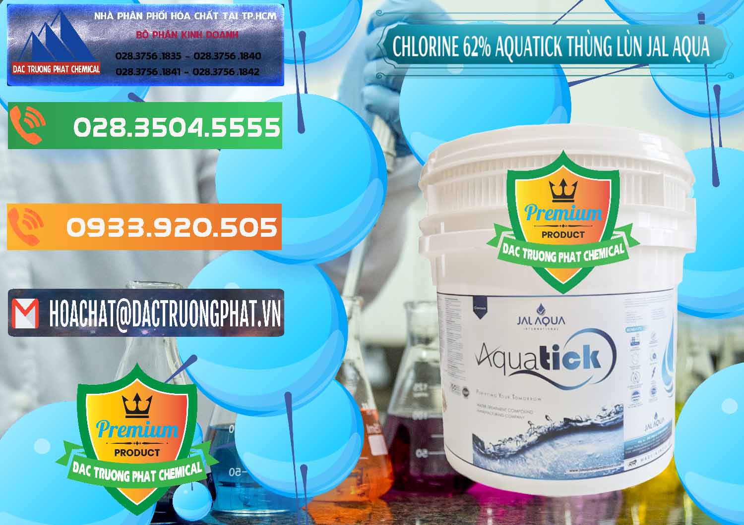 Nơi kinh doanh & bán Chlorine – Clorin 62% Aquatick Thùng Lùn Jal Aqua Ấn Độ India - 0238 - Nơi phân phối - cung cấp hóa chất tại TP.HCM - hoachatxulynuoc.com.vn