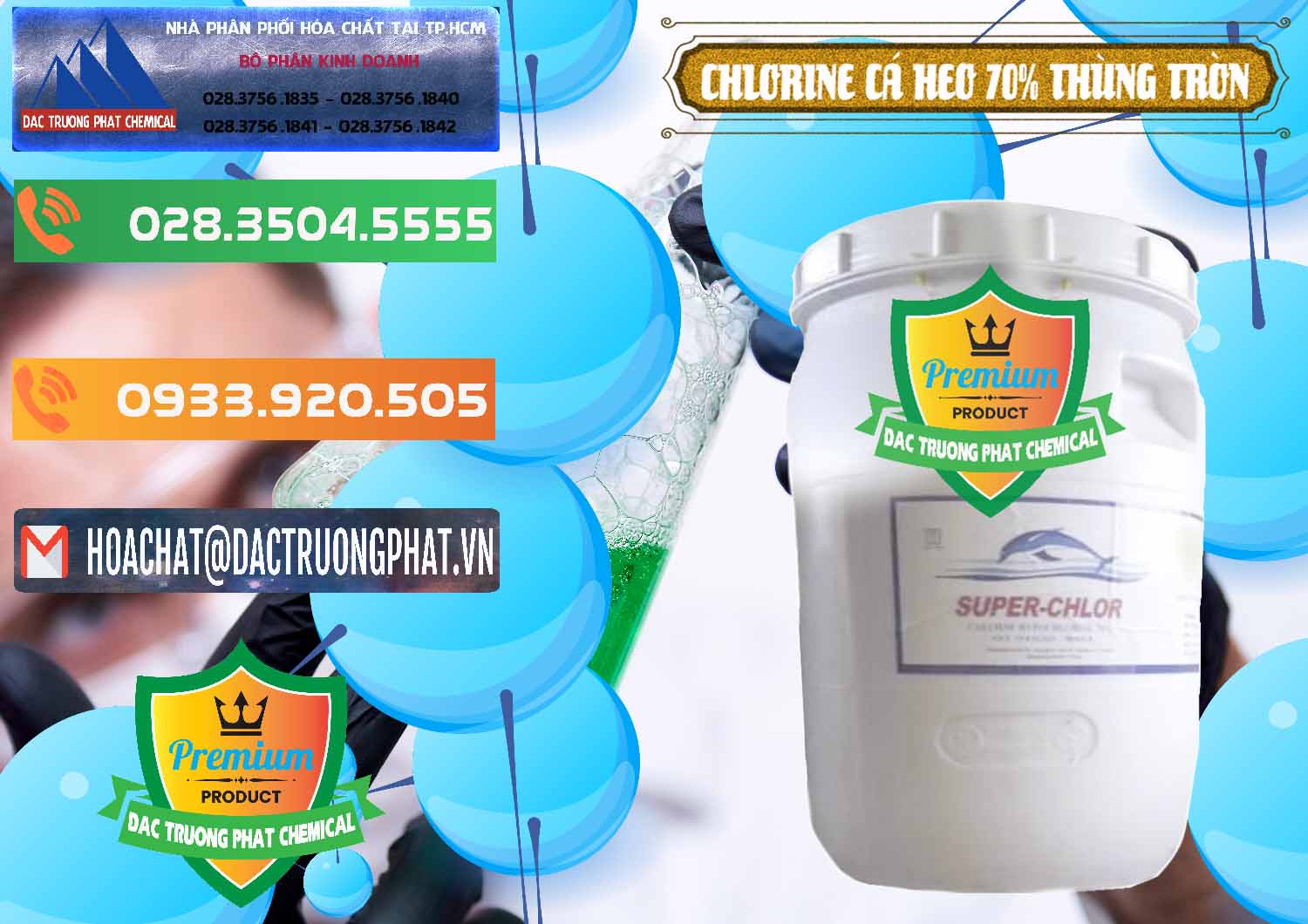 Công ty phân phối và bán Clorin - Chlorine Cá Heo 70% Super Chlor Thùng Tròn Nắp Trắng Trung Quốc China - 0239 - Bán và phân phối hóa chất tại TP.HCM - hoachatxulynuoc.com.vn