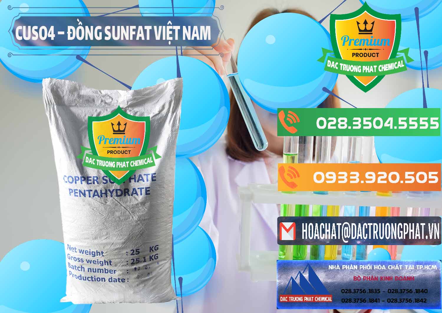Đơn vị cung ứng - bán CuSO4 – Đồng Sunfat Dạng Bột Việt Nam - 0196 - Chuyên bán - cung ứng hóa chất tại TP.HCM - hoachatxulynuoc.com.vn