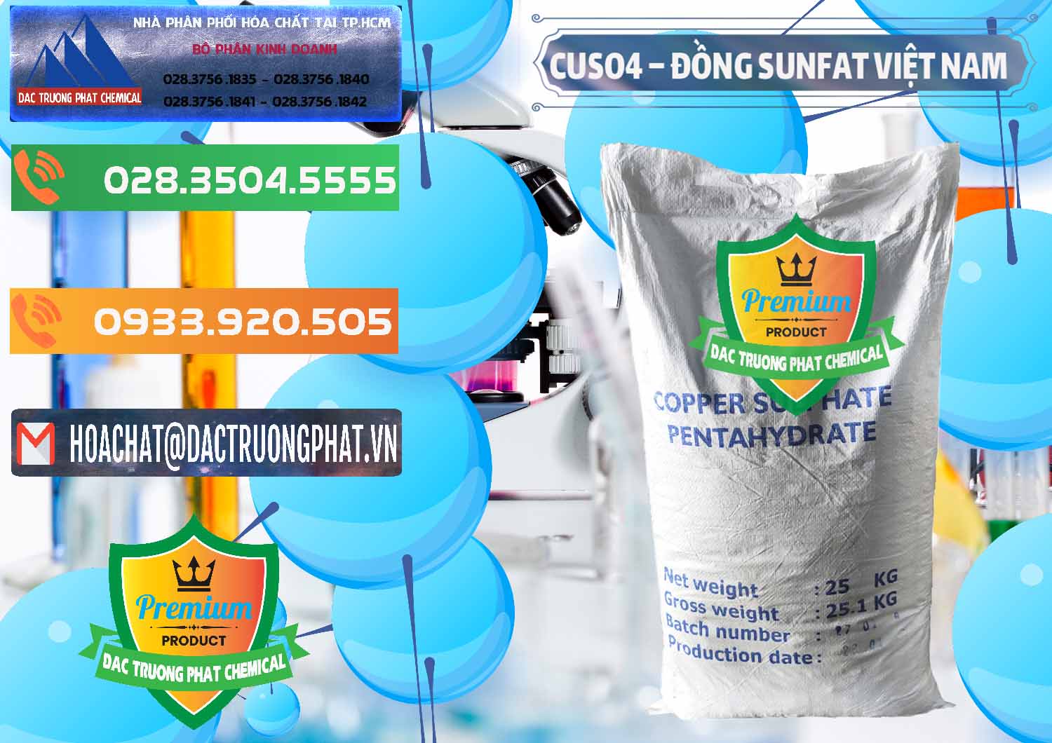 Nơi phân phối ( kinh doanh ) CuSO4 – Đồng Sunfat Dạng Bột Việt Nam - 0196 - Công ty chuyên cung cấp - kinh doanh hóa chất tại TP.HCM - hoachatxulynuoc.com.vn