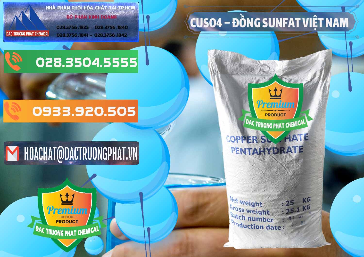 Chuyên cung cấp ( kinh doanh ) CuSO4 – Đồng Sunfat Dạng Bột Việt Nam - 0196 - Đơn vị chuyên bán _ cung cấp hóa chất tại TP.HCM - hoachatxulynuoc.com.vn