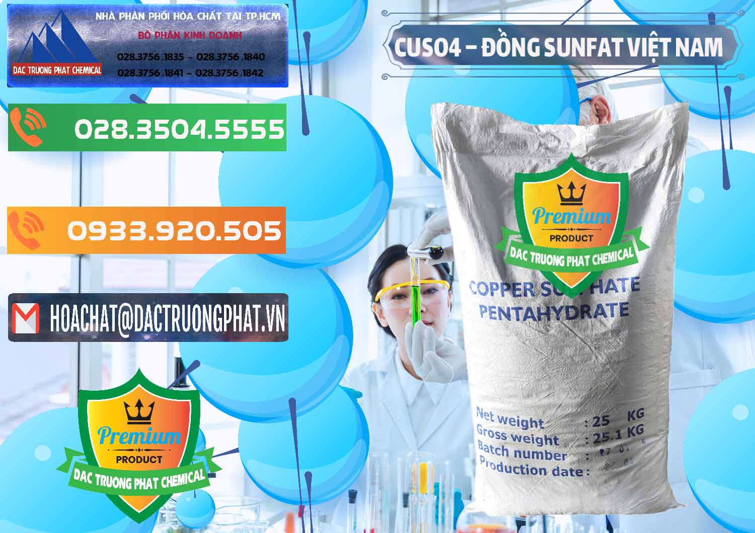 Cty bán - cung cấp CuSO4 – Đồng Sunfat Dạng Bột Việt Nam - 0196 - Công ty phân phối & cung cấp hóa chất tại TP.HCM - hoachatxulynuoc.com.vn