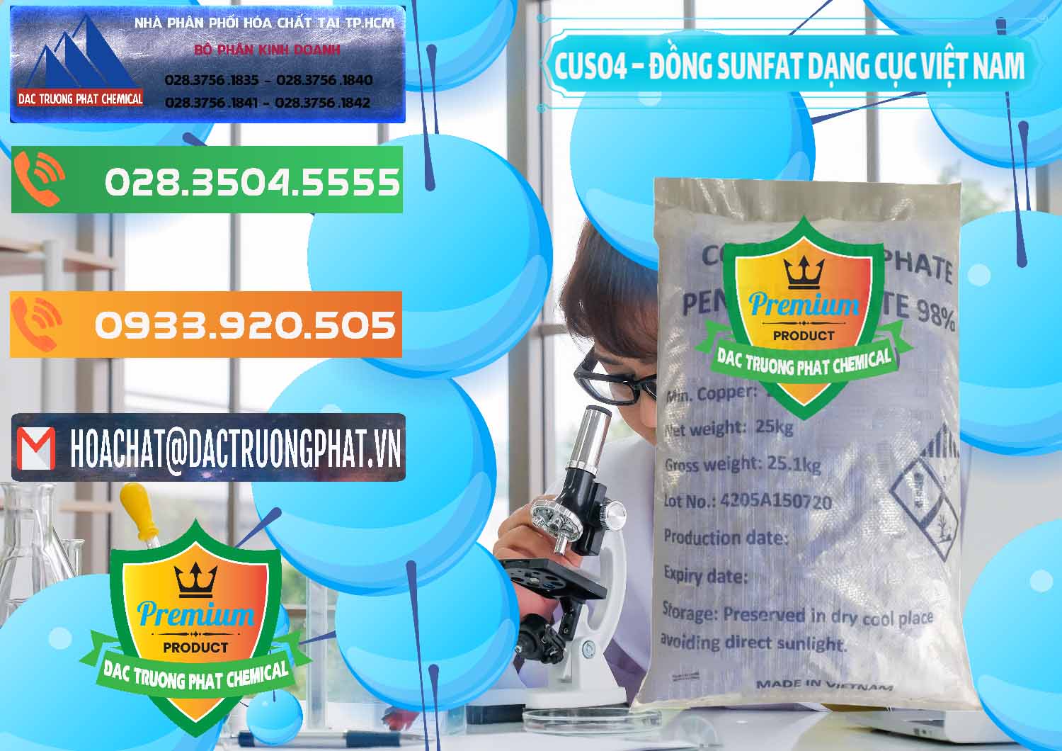 Công ty bán & phân phối CUSO4 – Đồng Sunfat Dạng Cục Việt Nam - 0303 - Cty chuyên bán _ cung ứng hóa chất tại TP.HCM - hoachatxulynuoc.com.vn