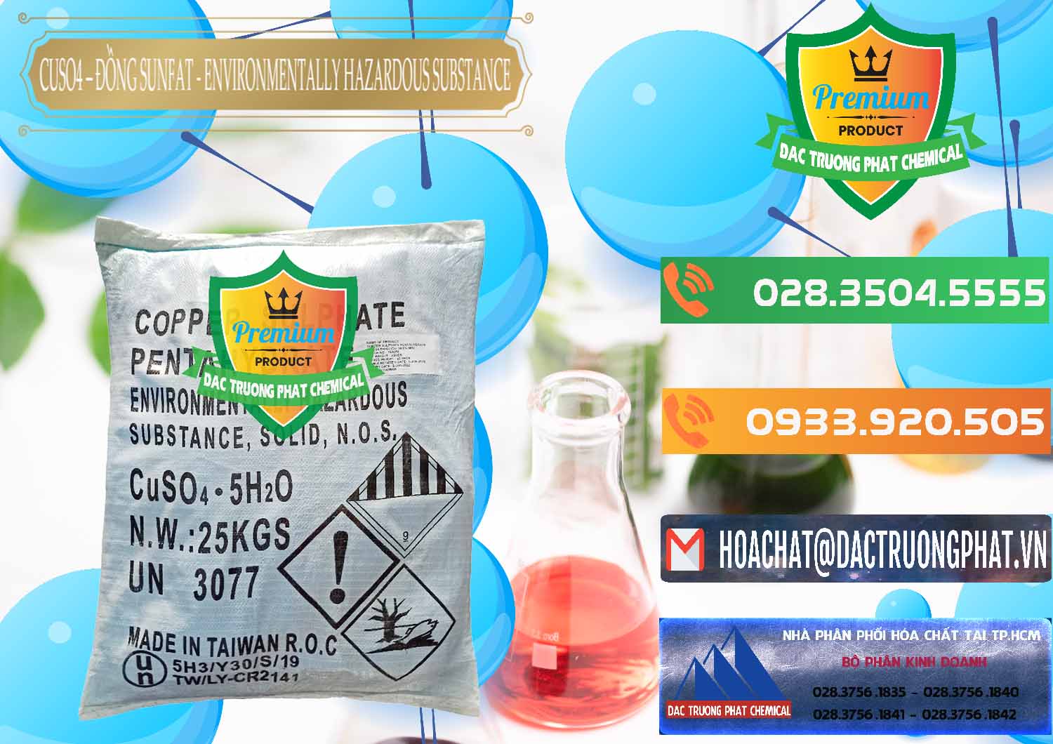 Công ty chuyên nhập khẩu - bán CuSO4 – Đồng Sunfat Đài Loan Taiwan - 0059 - Cty cung cấp _ phân phối hóa chất tại TP.HCM - hoachatxulynuoc.com.vn