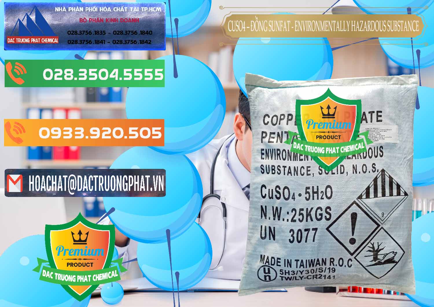 Nơi bán - cung ứng CuSO4 – Đồng Sunfat Đài Loan Taiwan - 0059 - Cty chuyên phân phối - bán hóa chất tại TP.HCM - hoachatxulynuoc.com.vn