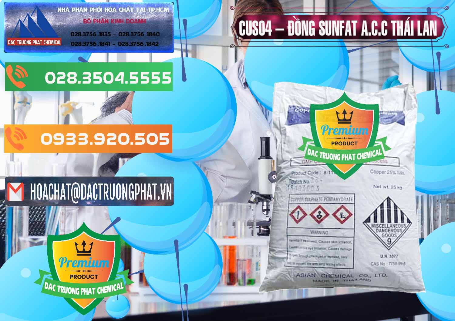 Nhà nhập khẩu _ bán CuSO4 – Đồng Sunfat A.C.C Thái Lan - 0249 - Công ty chuyên phân phối và cung ứng hóa chất tại TP.HCM - hoachatxulynuoc.com.vn