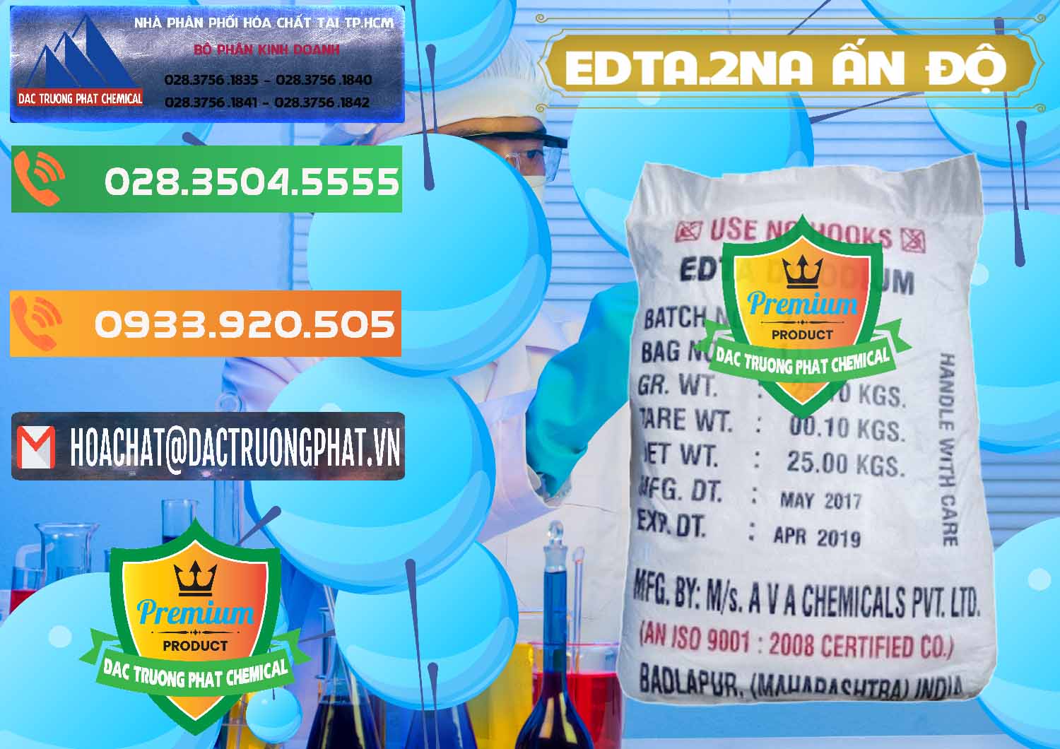 Chuyên nhập khẩu ( bán ) EDTA.2NA - Ethylendiamin Tetraacetic Ấn Độ India - 0416 - Phân phối hóa chất tại TP.HCM - hoachatxulynuoc.com.vn