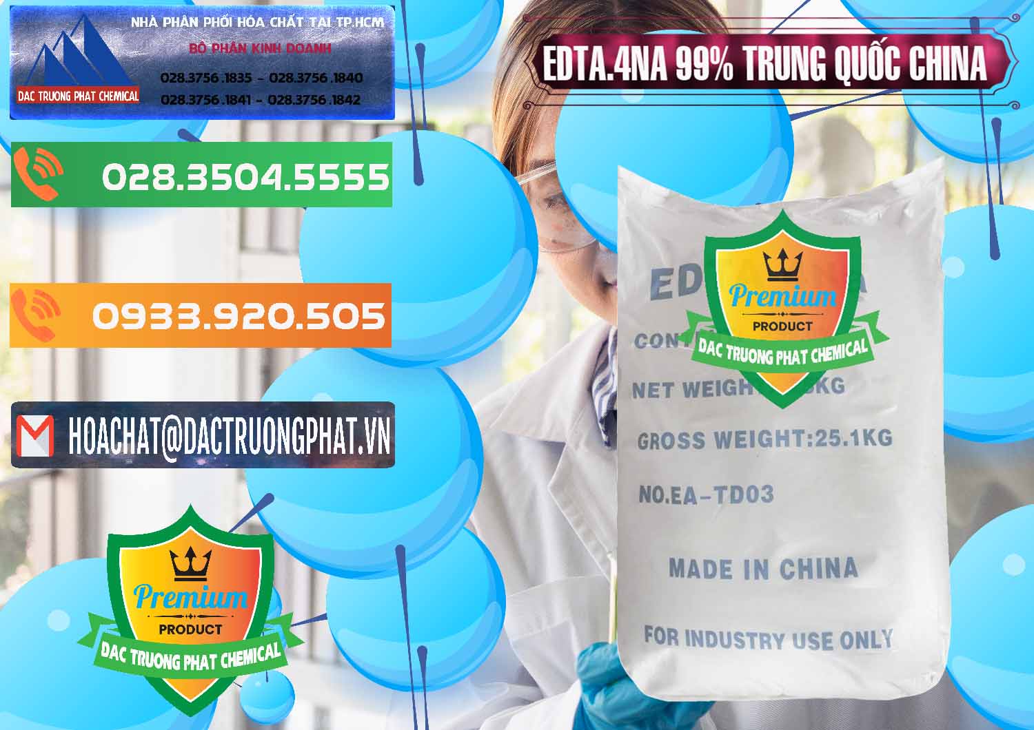 Nơi chuyên cung ứng - bán EDTA.4NA - EDTA Muối 99% Trung Quốc China - 0292 - Chuyên phân phối và nhập khẩu hóa chất tại TP.HCM - hoachatxulynuoc.com.vn