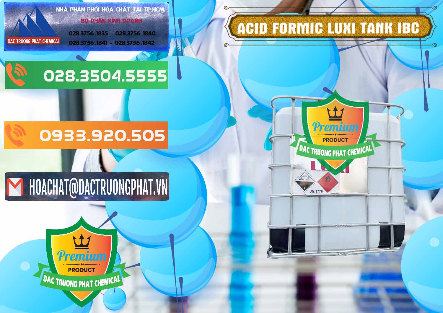 Công ty cung cấp _ bán Acid Formic - Acid Formic Tank - Bồn IBC Luxi Trung Quốc China - 0400 - Nhà phân phối và nhập khẩu hóa chất tại TP.HCM - hoachatxulynuoc.com.vn