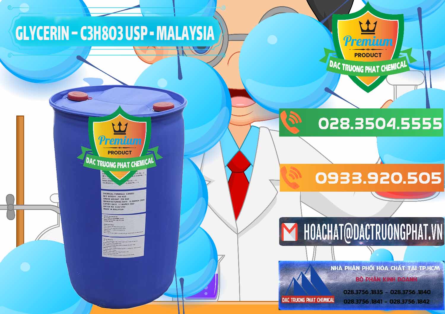 Nơi chuyên phân phối và bán Glycerin – C3H8O3 USP Malaysia - 0233 - Phân phối & bán hóa chất tại TP.HCM - hoachatxulynuoc.com.vn
